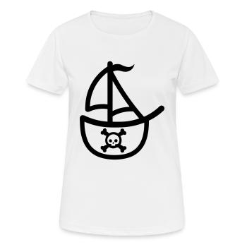 Bateau pirate - T-shirt respirant Femme - blanc - Devant - AI Model Female 172 dark (172cm)