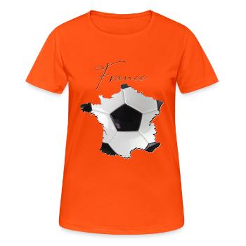 France Map Framed Real Football EN - Women's Breathable T-Shirt - neon orange - Front - AI Model Female 172 dark (172cm)
