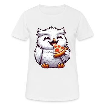 Eule Schneeeule Pizza Pizzaliebhaber - Frauen T-Shirt atmungsaktiv - Weiß - Vorne - AI Model Female 172 dark (172cm)