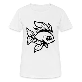 goldfisch fisch comic - Frauen T-Shirt atmungsaktiv - Weiß - Vorne - AI Model Female 172 dark (172cm)