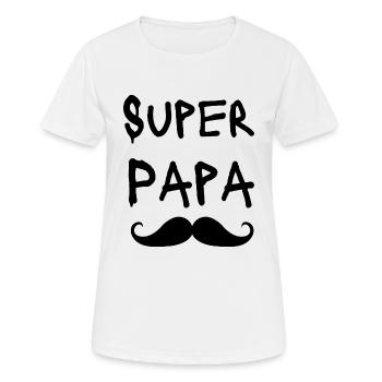 Super-Papa - Frauen T-Shirt atmungsaktiv - Weiß - Vorne - AI Model Female 172 dark (172cm)