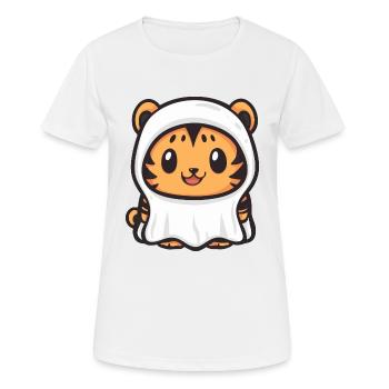 Tigre Halloween Drôle Fantôme - T-shirt respirant Femme - blanc - Devant - AI Model Female 172 dark (172cm)