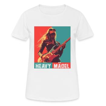 Heavy Girl, Woman with Electric Guitar - Women's Breathable T-Shirt - white - Front - AI Model Female 172 dark (172cm)