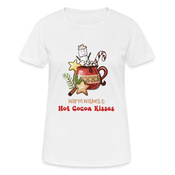 Hot Cacao, vœux chaleureux et baisers chauds au cacao - T-shirt respirant Femme - blanc - Devant - AI Model Female 172 dark (172cm)