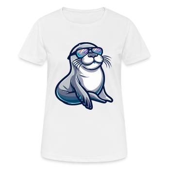 Animal animal phoque - T-shirt respirant Femme - blanc - Devant - AI Model Female 172 dark (172cm)