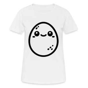 lachendes Ei - Frauen T-Shirt atmungsaktiv - Weiß - Vorne - AI Model Female 172 dark (172cm)