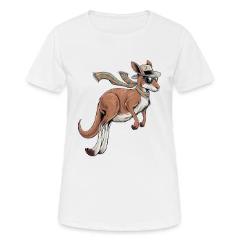 Stylish Kangaroo - Frauen T-Shirt atmungsaktiv - Weiß - Vorne - AI Model Female 172 dark (172cm)