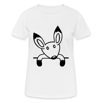Fuchs Rotfuchs Hinter Zaun Mauer Wand Guckt Süß - Frauen T-Shirt atmungsaktiv - Weiß - Vorne - AI Model Female 172 dark (172cm)