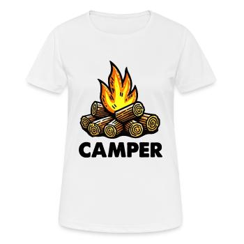 lagerfeuer camper - Frauen T-Shirt atmungsaktiv - Weiß - Vorne - AI Model Female 172 dark (172cm)