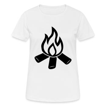Feu de camp - T-shirt respirant Femme - blanc - Devant - AI Model Female 172 dark (172cm)