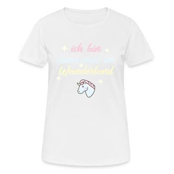 ich bin dann mal im wunderland einhorn - Frauen T-Shirt atmungsaktiv - Weiß - Vorne - AI Model Female 172 dark (172cm)