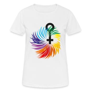 Frauenrechte mit Regenbogenfarben - Frauen T-Shirt atmungsaktiv - Weiß - Vorne - AI Model Female 172 dark (172cm)