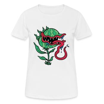 Une plante carnivore qui veut te manger. - T-shirt respirant Femme - blanc - Devant - AI Model Female 172 dark (172cm)