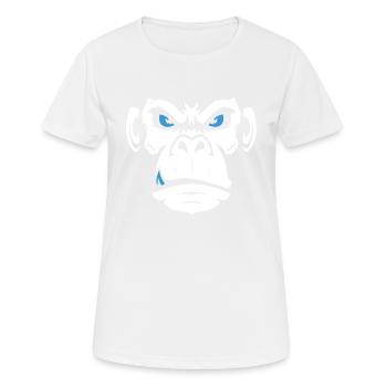 Monkey Affe Affentanz Böse Gesicht Face - Frauen T-Shirt atmungsaktiv - Weiß - Vorne - AI Model Female 172 dark (172cm)