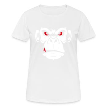 Monkey Affe Affentanz Böse Gesicht Face - Frauen T-Shirt atmungsaktiv - Weiß - Vorne - AI Model Female 172 dark (172cm)