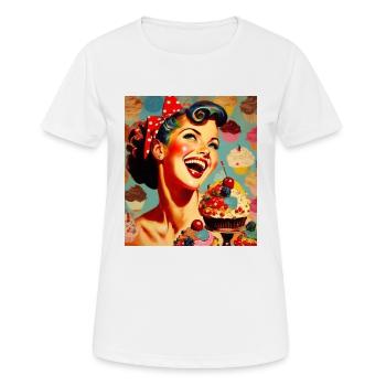 Style rétro des années 50 - T-shirt respirant Femme - blanc - Devant - AI Model Female 172 dark (172cm)