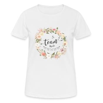 T-shirt EVJF Couronne fleur bohème Team Bride - T-shirt respirant Femme - blanc - Devant - AI Model Female 172 dark (172cm)