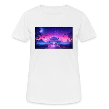 Neon Dreams : la villa du futur - T-shirt respirant Femme - blanc - Devant - AI Model Female 172 dark (172cm)