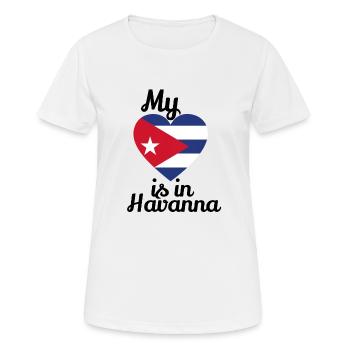 mon cœur havane cuba cuban cuba Cuba - T-shirt respirant Femme - blanc - Devant - AI Model Female 172 dark (172cm)