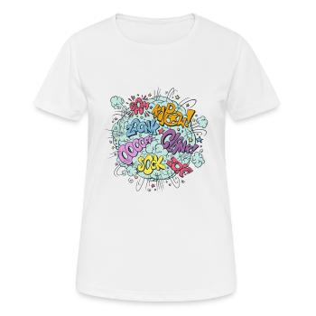 Comic Brawl - Women's Breathable T-Shirt - white - Front - AI Model Female 172 dark (172cm)