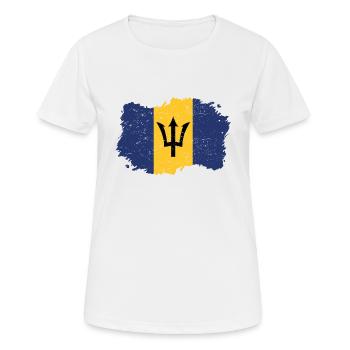 Drapeau Roots Roots natif de la Barbade .png - T-shirt respirant Femme - blanc - Devant - AI Model Female 172 dark (172cm)