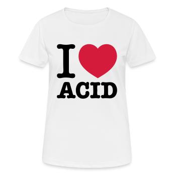 I love Acid - Frauen T-Shirt atmungsaktiv - Weiß - Vorne - AI Model Female 172 dark (172cm)