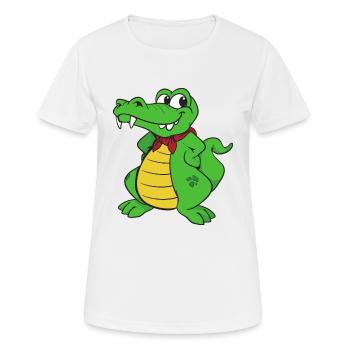 Croco Caïman Reptiles animaux - T-shirt respirant Femme - blanc - Devant - AI Model Female 172 dark (172cm)