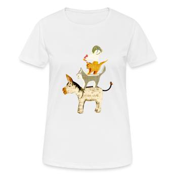 Bremer Stadtmusikanten - Frauen T-Shirt atmungsaktiv - Weiß - Vorne - AI Model Female 172 dark (172cm)