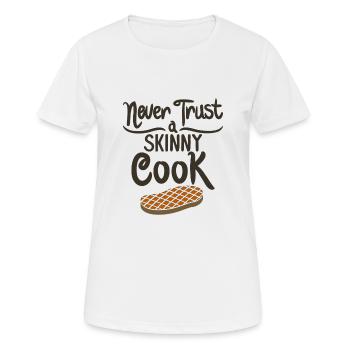 Ne fais pas confiance à un cuisinier maigre - cadeau - T-shirt respirant Femme - blanc - Devant - AI Model Female 172 dark (172cm)