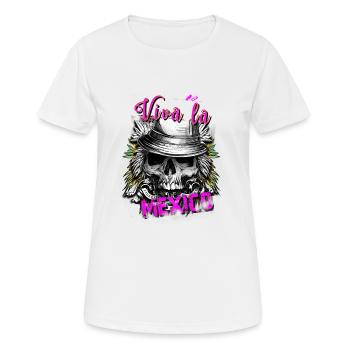 Viva la Mexico, Geschenkidee, Totenkopf - Frauen T-Shirt atmungsaktiv - Weiß - Vorne - AI Model Female 172 dark (172cm)
