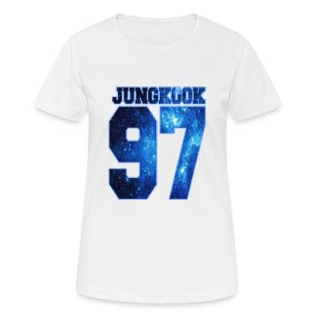K POP YOUNG KOOK 97 BTS POP CORÉEN - T-shirt respirant Femme - blanc - Devant - AI Model Female 172 dark (172cm)