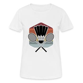 Badminton Federball - Frauen T-Shirt atmungsaktiv - Weiß - Vorne - AI Model Female 172 dark (172cm)