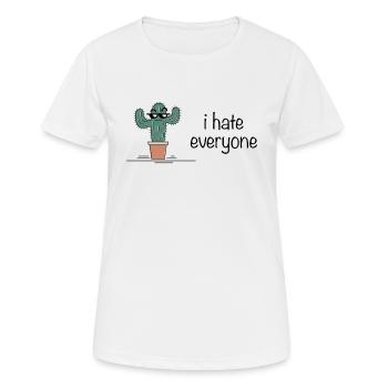 Je hais tout le monde - T-shirt respirant Femme - blanc - Devant - AI Model Female 172 dark (172cm)
