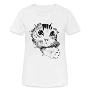 Cat drawn - Women's Breathable T-Shirt - white - Front - AI Model Female 172 dark (172cm)