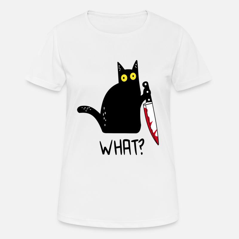 Schwarze Katze Was? - Frauen T-Shirt atmungsaktiv - Weiß