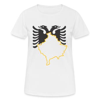 Kosovo - Albanais or - T-shirt respirant Femme - blanc - Devant - AI Model Female 172 dark (172cm)