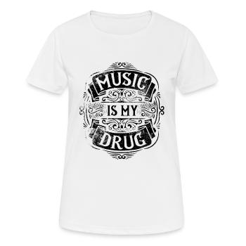 Musik ist meine Energie - Frauen T-Shirt atmungsaktiv - Weiß - Vorne - AI Model Female 172 dark (172cm)
