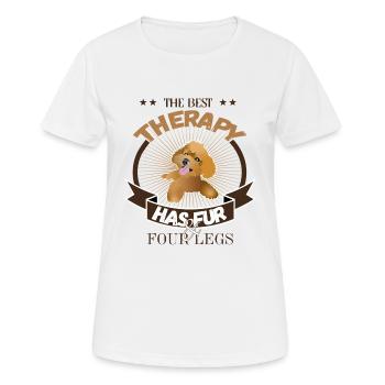 Caniche Theraphy - T-shirt respirant Femme - blanc - Devant - AI Model Female 172 dark (172cm)