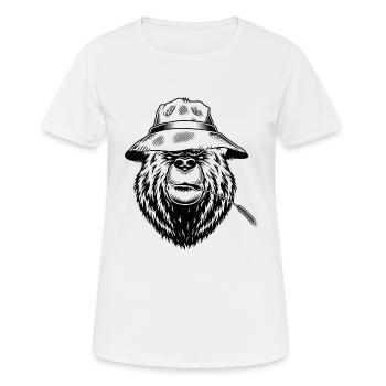 Ours sérieux - T-shirt respirant Femme - blanc - Devant - AI Model Female 172 dark (172cm)