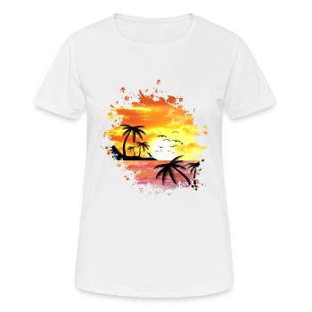 SUNSET, vacation, beach, sunset, sun - Women's Breathable T-Shirt - white - Front - AI Model Female 172 dark (172cm)