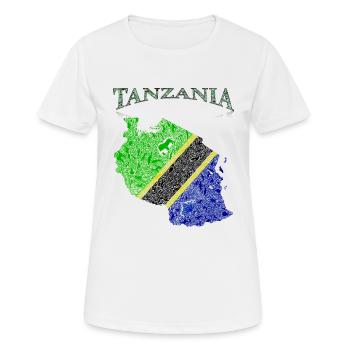Carte drapeau de la Tanzanie - T-shirt respirant Femme - blanc - Devant - AI Model Female 172 dark (172cm)