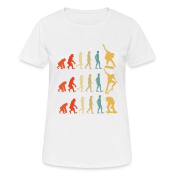Skateboard Evolution Geschenk - Frauen T-Shirt atmungsaktiv - Weiß - Vorne - AI Model Female 172 dark (172cm)