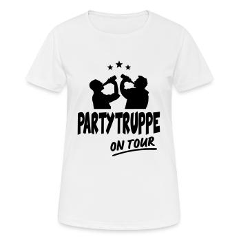 Partytruppe Gang Sufen Bier Junggesellenabschied - Frauen T-Shirt atmungsaktiv - Weiß - Vorne - AI Model Female 172 dark (172cm)
