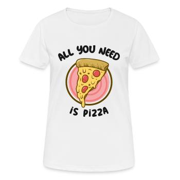 Pizza Pizza - Frauen T-Shirt atmungsaktiv - Weiß - Vorne - AI Model Female 172 dark (172cm)