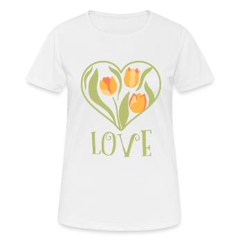 Florale Liebe - Frauen T-Shirt atmungsaktiv - Weiß - Vorne - AI Model Female 172 dark (172cm)