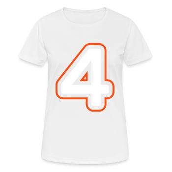 4 number symbol - Women's Breathable T-Shirt - white - Front - AI Model Female 172 dark (172cm)