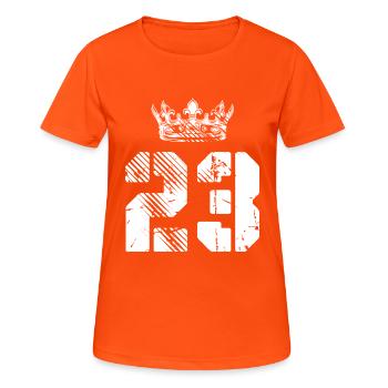 23 Number crown - Women's Breathable T-Shirt - neon orange - Front - AI Model Female 172 dark (172cm)