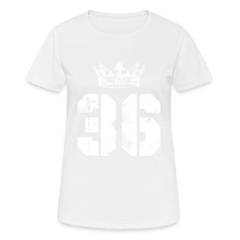 36 Number crown - Women's Breathable T-Shirt - white - Front - AI Model Female 172 dark (172cm)