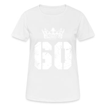 60 Number crown - Women's Breathable T-Shirt - white - Front - AI Model Female 172 dark (172cm)