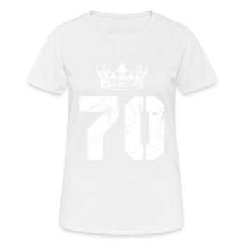 70 Number crown - Women's Breathable T-Shirt - white - Front - AI Model Female 172 dark (172cm)